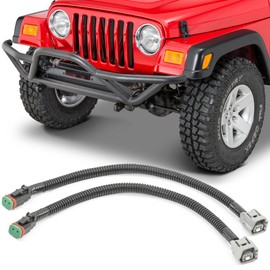 Quadratec Fog Light Wiring Adapter Kit - 6 Inch Extension - Fits Jeep Wrangler TJ & LJ Unlimited 4-Door 2005-2006 - Sold in Pairs - Designed for Aftermarket Fog Lights -