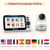 Blemil Baby Monitor with 30-Hour Battery, 5" Large Split-Screen Video