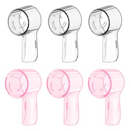 6 Pack Toothbrush Dustproof Cover Compatible with Oral B iO Ultimate Clean Gentle Care Replacment Heads and iO Series 3 4 5 6 7 7G 8 9 Electric Toothbrush, (Transparent+Rose)