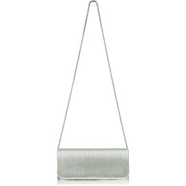 CASPAR TA351 Women Clutch/Evening Bag with Gathering, Colour:silver;Size:One Size