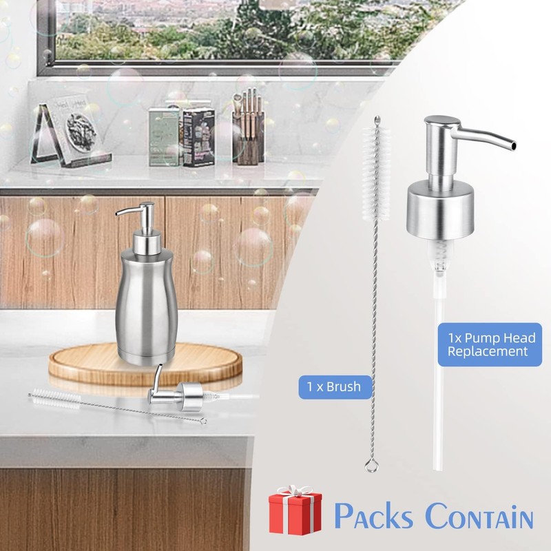 ARKTEK Soap Dispenser Stainless Steel 13.5 Oz - Liquid Hand