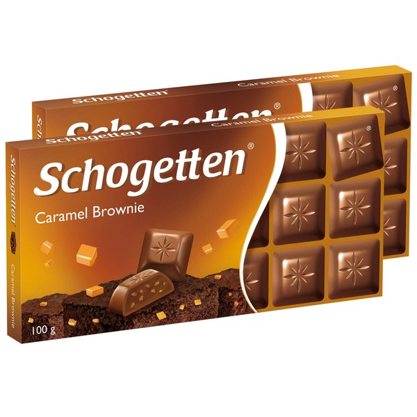 Schogetten Caramel Brownie Chocolate Bar Candy Original German Chocolate 100g/3.52oz (Pack of 2)