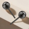 3 Pairs of 925 Stud Earrings, Black, Women's Stud Earrings,