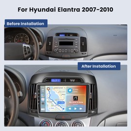 Hikity Android Car Stereo for Hyundai Elantra 2007-2010 Radio 2+64GB 9 Inch Touchscreen Car Radio Wireless Carplay Android Auto Support GPS Navigation WiFi Bluetooth FM EQ Backup Camera