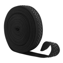 Mandala Crafts 1 Inch Elastic Silicone Gripper Tape for Clothing - 10 Yds Dotted Non Slip Elastic Band for Sewing - Black Silicone Elastic Straps Flat Stretchy Fabric Elastic Ribbon