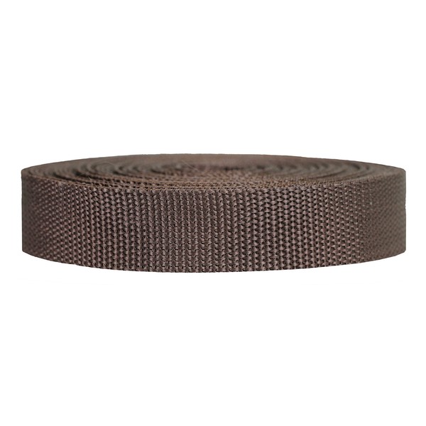 Strapworks Heavyweight Polypropylene Webbing - Heavy Duty Poly Strapping for Outdoor DIY Gear Repair, 1 Inch x 10 Yards - Brown