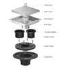 6 Inch Square Shower Drain with 2-in-1 Tile Insert Grate