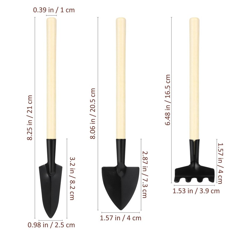 Garneck 8 Sets Mini Gardening Tools with Metal Rake Trowel