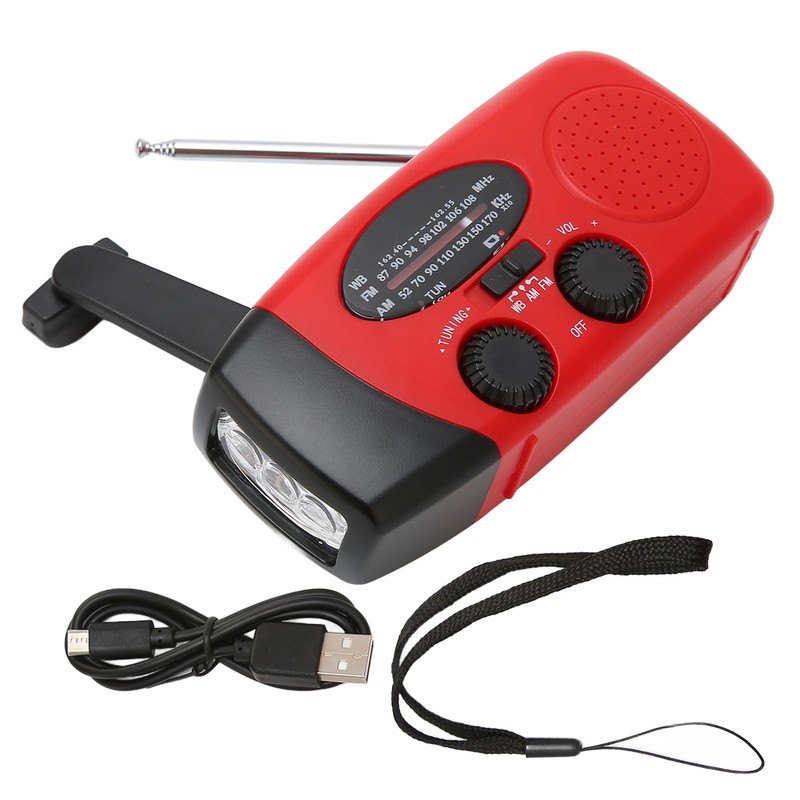 Hand Crank Radio Portable Self Powered Solar Weather Radio with