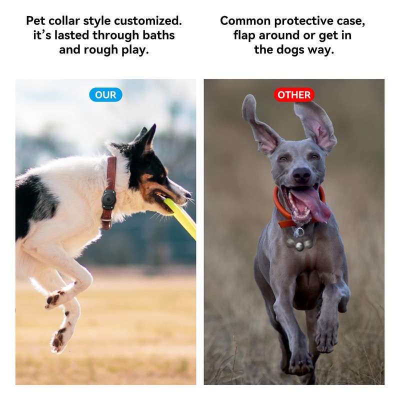 IPX8 Waterproof Dog Collar Holder for Airtag [Metal Back Plate]