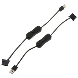 DGZZI 2pcs USB to 4-Pin Molex Fan Power Cable Computer Case Adapter Cord with Switch 12V to 5V Fan Adapter Cable