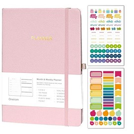 2022 Planner Undated Academic Weekly & Monthly,5.6"X8.3",52 Weeks & 12 Months Hardcover Journal & Agenda with Pen Holder,Thicker Paper, Stickers,Inner Pocket,Personal Organizer