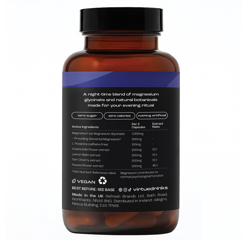 Virtue Night Cap Sleep | Magnesium Glycinate Sleep Aid with