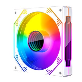 [Small Lab] COOLMOON HiFrost PC Case Fan 120mm 4pin PWM LED ARGB 5v 3pin Infinity Mirror (White, 1 Fan)