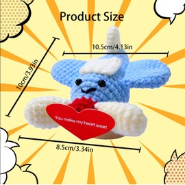 AABXX Funny Mini Positive Potato,3 Inch Cute Crochet Doll with Positive Card,Soft Wool Knitting Toy Decoration Encouragement Support for Birthday Gifts Room Decor (Positive Aircraft)