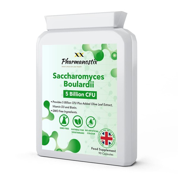 Saccharomyces Boulardii Supplement 90 Capsules, High Strength, 5 Billion cfu