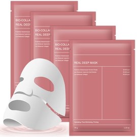 Mascarillas FacialesCollagen Mask,Mascarilla de biocolágeno Hidratación Duradera,Reduce los poros, Mejora la elasticidad. (4PCS)                      
