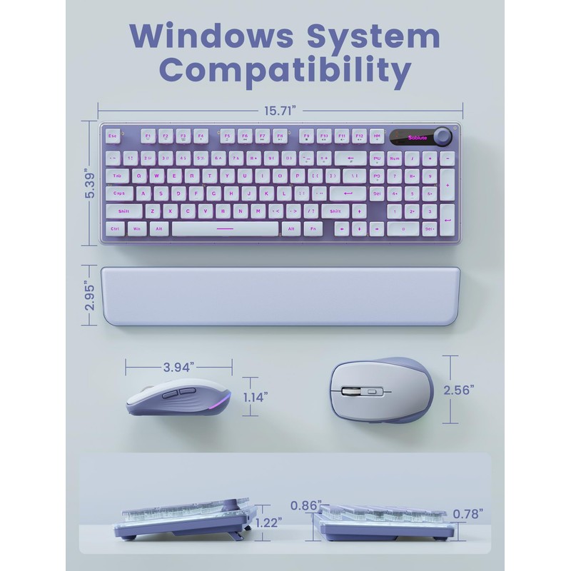 Wireless Keyboard and Mouse Combo - 9 Backlit Effects, Wrist