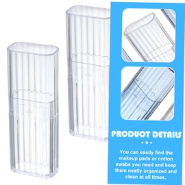 BIUDECO 4pcs Transparent Storage Containers for Cotton Swabs Organizer Box for Desktop Dustproof Design for Items for Cotton Pads and Jewelry Convenient and Portable