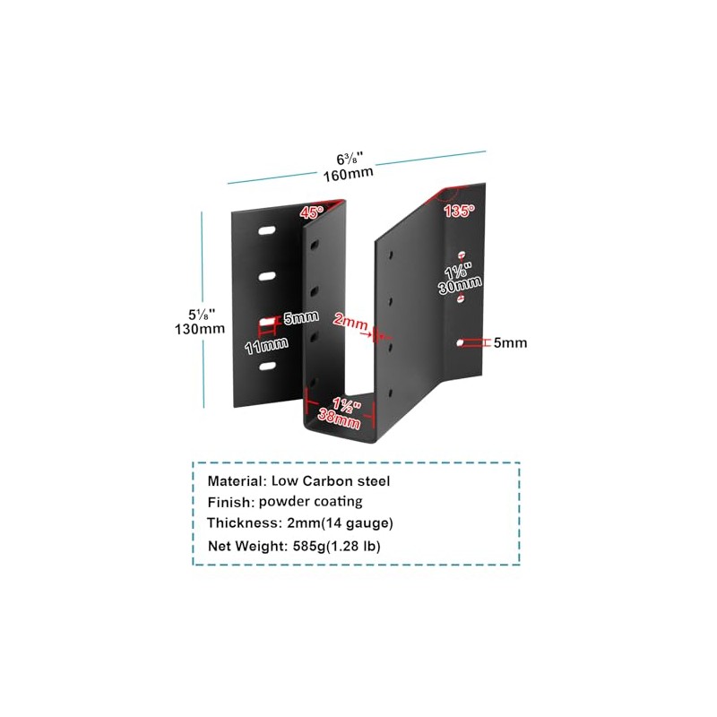 MOUNTAIN_ARK 2 Pack 2 x 6 Joist Hanger Skewed Left