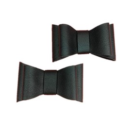 Douqu 1 Pair Simple Elegant Woman Ladies Black PU Bow Shoe Clips Decoration Removable Shoe Buckle