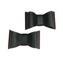 Douqu 1 Pair Simple Elegant Woman Ladies Black PU Bow Shoe Clips Decoration Removable Shoe Buckle
