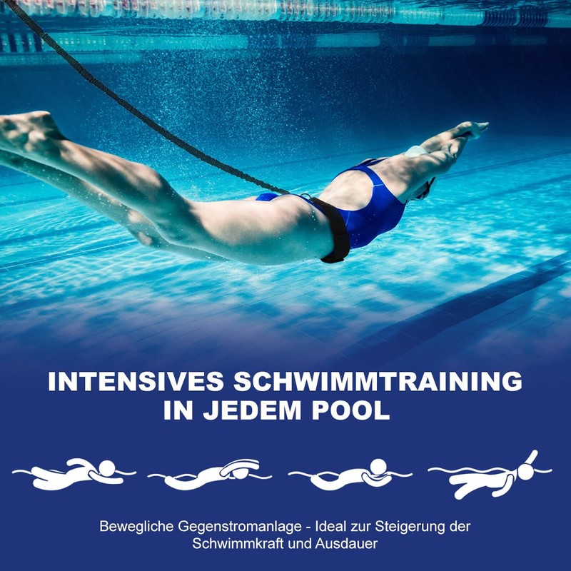 Swimming Belt for Pool 2.5-7.5 m Swimming Trainer with Webbing