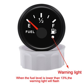 Geloo 0-190 Ohm Fuel Level Indicator 7 Colours LED Waterproof Fuel Tank Indicator with Alarm Light for Marine Car RV Motorhome Yacht