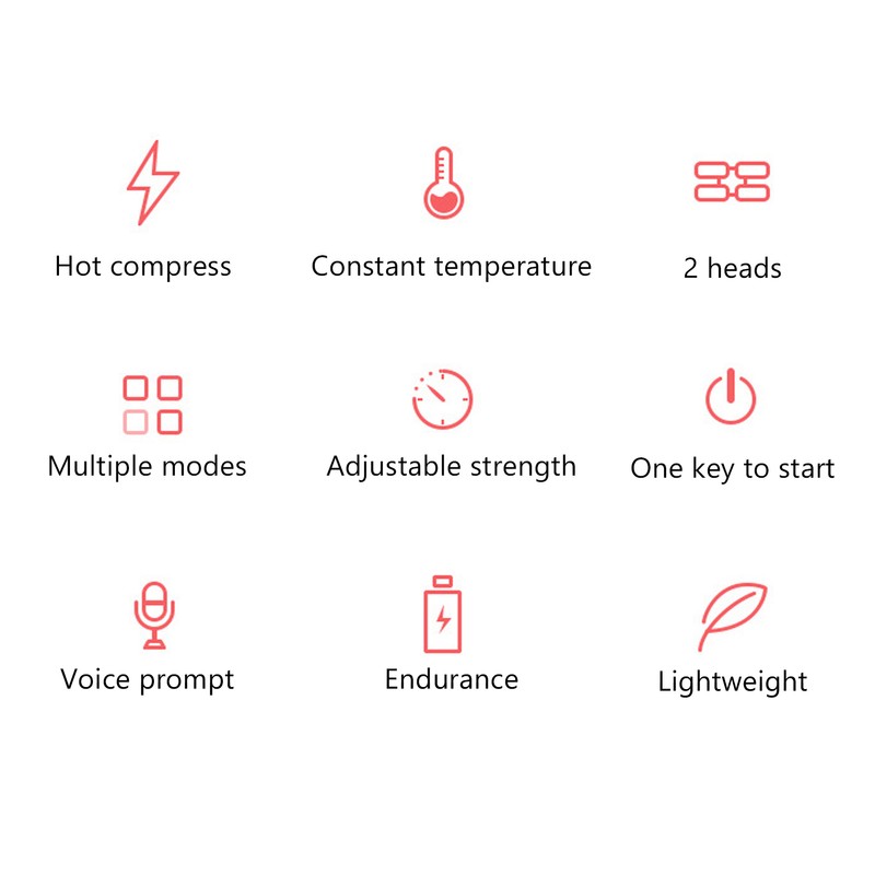 Electric Neck Massager Cordless USB Rechargeable Hot Compress Vibration Neck