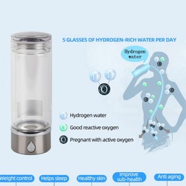 Hydrogen Sports Water Cup, Hydrogen Water Bottle Generator, 380Ml Hydrogen Water Maker for Sports and Travelling