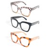 KoKoBin Reading Glasses for Women Oversized 3 Pack Fashion Style