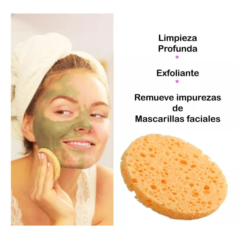 TAIMAKA Esponja Limpieza Facial Compresa Celulosa Comprimida C/50 Pz