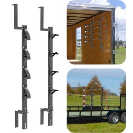 ELITEWILL 4 Place Weed Eater Racks for Enclosed Trailers,Garage,Walls Weedeater Rack for Open Trailer Trimmer Rack Holder with 4 Independent Locks