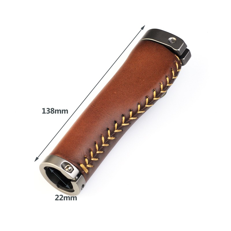 Letgoing Pure Leather Bicycle Handlebar Grips Inner Diameter 2.2cm Length
