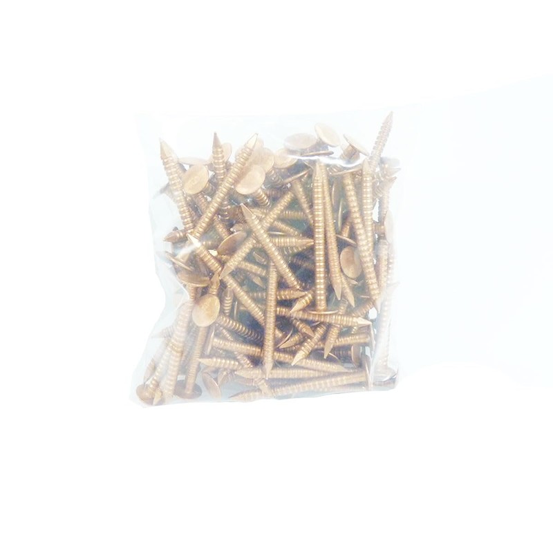 1 3/4" Solid Copper Ring Shank Roofing Nails, 10 Gauge,