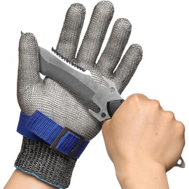 [Schwer] SlicePro Blade-Resistant Gloves ANSI Level 9 PR1706 Highest Cut Resistance Stainless Steel Cut-Resistant Work Gloves for Disaster Prevention Wear-Resistant Tear-Resistant Gauntlets Meat