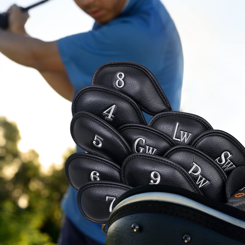 Golf Iron Cover, Magnet, 10 pcs(4-9,PW,GW,SW,LW) Wedge Cover, Club Head