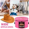 Suzile 4 Pack Large Round Foldable Felt Hat Box for