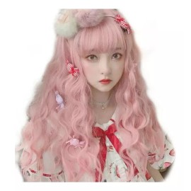 generic Cosplay De Peluca Larga Ondulada Rosa De Lady