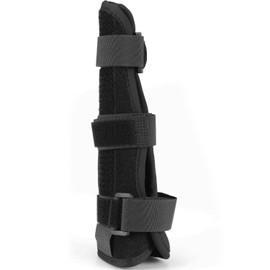 QWORK Boxer Pinky Finger Splint - Adjustable Stabilizing Brace for Right or Left Hand, 8 in Broken Finger Brace with Removable Aluminum Support, Fits Most Adult Hands, Metacarpal Trigger Finger Splint