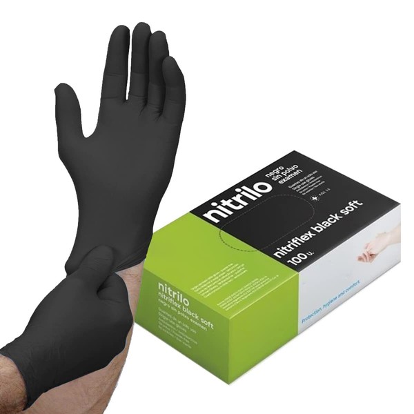 ABD 100 Disposable Nitrile Gloves XL Nitrile Gloves Black Dust