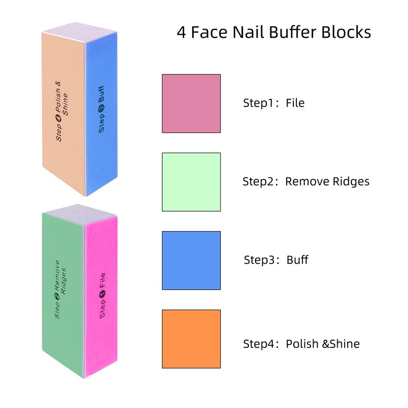 SKYPIA 2 Packs 4 Way Nail Buffer Block Nail Files