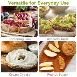 Joie Juego de esparcidores, cuchillos de plstico reutilizables, fuertes y duraderos, ideal para mantequilla, gelatina, queso crema y mantequilla de...