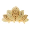 Glamour Girlz Ladies Beige Lotus Leaf Diamante Hair Claw Clamp