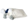 SPICE OF LIFE HCLK2910WH Fringe Pom Pom Blanket, Fleece, Cozy