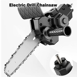 Electric Drill Chainsaw - BCEHACBITI Electric Drill Convert to Chainsaw Attachment Accessory Woodworking Cutting Tool Pruning Chainsaw Power Chain Saws for Tree Trimming Wood (6-inch)