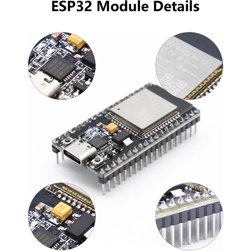 Fastsaw 2pcs ESP32 Development Board ESP-for WROOM-32 CH340C USB-C Interface