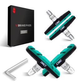 CNCLOL Bike V Brake Pads, Bicycle V Brake Blocks，55/70mm Brake pads.Black green