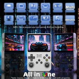 R36S Handheld Game Console 3.5-in 640*480 IPS OCA Screen 3200mAh Opensource System White