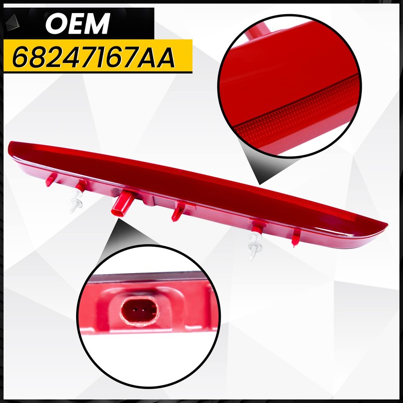 FHRHRY 68247167AA, High Mounted Third Brake Light Compatible with Jeep